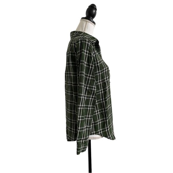 Princess Polly Exclusive Nora Shirt Plaid Forest Green Ladies Size US Size 2 - Picture 5 of 9